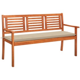 3 seater garden bench solid eucalyptus wood and cushion 150 cm by , garden benches - Ref: Foro24-3060999, Price: 193,50 €, Di...