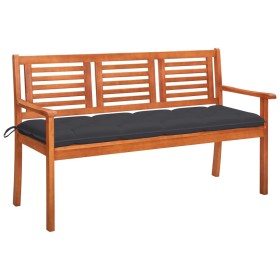 3 seater garden bench solid eucalyptus wood and cushion 150 cm by , garden benches - Ref: Foro24-3061011, Price: 191,57 €, Di...