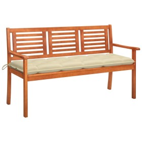 3 seater garden bench solid eucalyptus wood and cushion 150 cm by , garden benches - Ref: Foro24-3061013, Price: 188,01 €, Di...