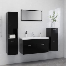 Black chipboard bathroom furniture set by , Bathroom furniture - Ref: Foro24-3071109, Price: 365,31 €, Discount: %