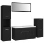 Conjunto de muebles de baño aglomerado negro de , Muebles de baño - Ref: Foro24-3071109, Precio: 365,35 €, Descuento: %