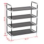 Shoe rack with 4 metal shelves and black non-woven textile. by vidaXL, Shoe racks and shoe organizers - Ref: Foro24-245628, P...