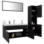 Black engineered wood bathroom furniture set by , Bathroom furniture - Ref: Foro24-3071424, Price: 375,62 €, Discount: %