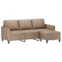 3-seater sofa and stool in cappuccino-colored synthetic leather 180 cm by , Sofas - Ref: Foro24-3201126, Price: 345,25 €, Dis...