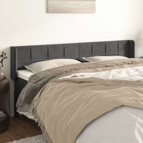 Dark gray velvet headboard 203x16x78/88 cm by , Headboards and footboards - Ref: Foro24-3118835, Price: 76,36 €, Discount: %