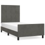 Dark gray velvet bed frame with headboard 100x200 cm by , Beds and slatted bases - Ref: Foro24-3125740, Price: 160,63 €, Disc...