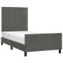 Estructura cama con cabecero terciopelo gris oscuro 100x200 cm de , Camas y somieres - Ref: Foro24-3125740, Precio: 160,46 €,...