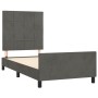 Estructura cama con cabecero terciopelo gris oscuro 100x200 cm de , Camas y somieres - Ref: Foro24-3125740, Precio: 160,46 €,...