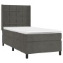 Cama box spring colchón y LED terciopelo gris oscuro 100x200 cm de , Camas y somieres - Ref: Foro24-3139548, Precio: 388,49 €...