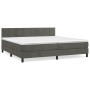 Cama box spring con colchón terciopelo gris oscuro 200x200 cm de , Camas y somieres - Ref: Foro24-3141324, Precio: 600,03 €, ...