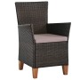 Garden chairs with cushions 2 units brown synthetic rattan by vidaXL, Garden chairs - Ref: Foro24-44099, Price: 270,73 €, Dis...