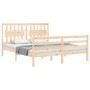 Estructura de cama con cabecero madera maciza 160x200 cm de , Camas y somieres - Ref: Foro24-3194321, Precio: 153,31 €, Descu...