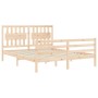 Estructura de cama con cabecero madera maciza 160x200 cm de , Camas y somieres - Ref: Foro24-3194321, Precio: 153,31 €, Descu...