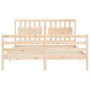 Estructura de cama con cabecero madera maciza 160x200 cm de , Camas y somieres - Ref: Foro24-3194321, Precio: 153,31 €, Descu...