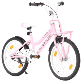 Bicicleta niños y portaequipajes delantero 20" rosa y negra de , Bicicletas - Ref: Foro24-92197, Precio: 237,99 €, Descuento: %