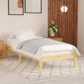 Solid wood bed frame 90x190 cm by , Beds and slatted bases - Ref: Foro24-809982, Price: 58,88 €, Discount: %