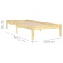 Solid wood bed frame 90x190 cm by , Beds and slatted bases - Ref: Foro24-809982, Price: 58,88 €, Discount: %