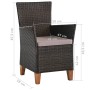 Garden chairs with cushions 2 units brown synthetic rattan by vidaXL, Garden chairs - Ref: Foro24-44099, Price: 270,73 €, Dis...