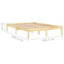 Solid pine wood bed frame 160x200 cm by , Beds and slatted bases - Ref: Foro24-810027, Price: 92,27 €, Discount: %