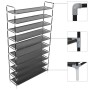 Shoe rack with 10 metal shelves and black non-woven textile by vidaXL, Shoe racks and shoe organizers - Ref: Foro24-245630, P...