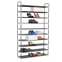 Shoe rack with 10 metal shelves and black non-woven textile by vidaXL, Shoe racks and shoe organizers - Ref: Foro24-245630, P...