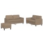 Cappuccino synthetic leather 3-piece sofa set with cushions by , Sofas - Ref: Foro24-3201759, Price: 502,54 €, Discount: %