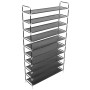 Shoe rack with 10 metal shelves and black non-woven textile by vidaXL, Shoe racks and shoe organizers - Ref: Foro24-245630, P...