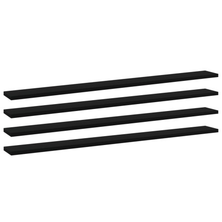 Shelf shelf 4 pcs black plywood 100x10x1.5 cm by , Shelves - Ref: Foro24-805364, Price: 23,84 €, Discount: %