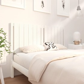 Solid white pine wood bed headboard 140.5x4x100 cm by , Headboards and footboards - Ref: Foro24-818866, Price: 69,99 €, Disco...