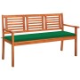 3 seater garden bench solid eucalyptus wood and cushion 150 cm by , garden benches - Ref: Foro24-3061001, Price: 186,44 €, Di...