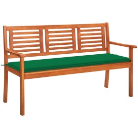 3 seater garden bench solid eucalyptus wood and cushion 150 cm by , garden benches - Ref: Foro24-3061001, Price: 186,06 €, Di...