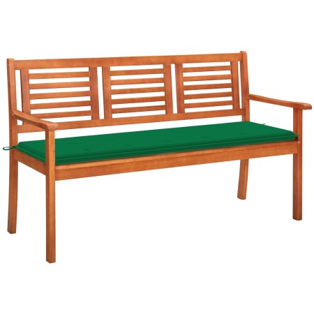 3 seater garden bench solid eucalyptus wood and cushion 150 cm by , garden benches - Ref: Foro24-3061001, Price: 186,44 €, Di...