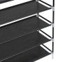 Shoe rack with 10 metal shelves and black non-woven textile by vidaXL, Shoe racks and shoe organizers - Ref: Foro24-245630, P...