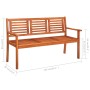 3 seater garden bench solid eucalyptus wood and cushion 150 cm by , garden benches - Ref: Foro24-3061001, Price: 186,44 €, Di...