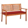 2 seater garden bench solid eucalyptus wood and cushion 120 cm by , garden benches - Ref: Foro24-3060975, Price: 184,99 €, Di...