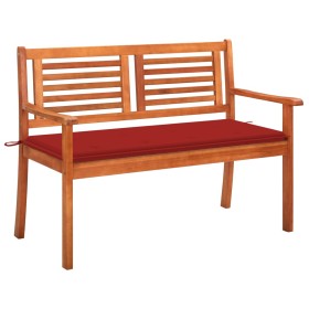 2 seater garden bench solid eucalyptus wood and cushion 120 cm by , garden benches - Ref: Foro24-3060975, Price: 183,54 €, Di...