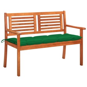 2 seater garden bench solid eucalyptus wood and cushion 120 cm by , garden benches - Ref: Foro24-3060989, Price: 177,99 €, Di...