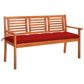 3 seater garden bench solid eucalyptus wood and cushion 150 cm by , garden benches - Ref: Foro24-3061017, Price: 200,99 €, Di...