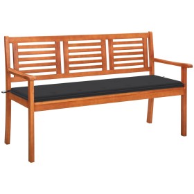 3 seater garden bench solid eucalyptus wood and cushion 150 cm by , garden benches - Ref: Foro24-3060996, Price: 194,46 €, Di...