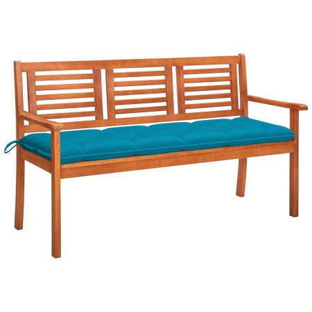 3 seater garden bench solid eucalyptus wood and cushion 150 cm by , garden benches - Ref: Foro24-3061015, Price: 191,62 €, Di...