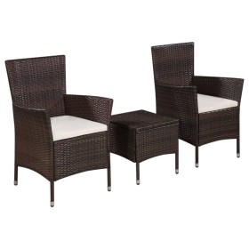 Set Tisch und Stühle Bistro Garten 3-tlg synthetisches Rattan braun von vidaXL, Gartensets - Ref: Foro24-44093, Preis: 144,99...