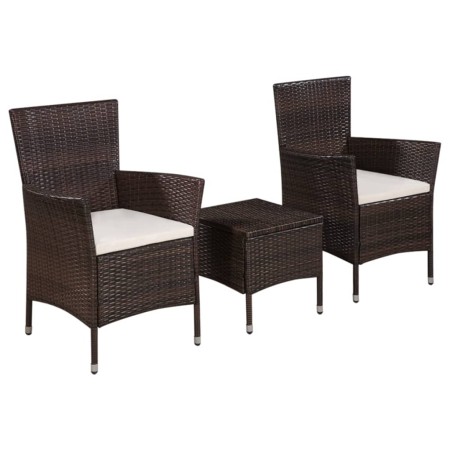 Set Tisch und Stühle Bistro Garten 3-tlg synthetisches Rattan braun von vidaXL, Gartensets - Ref: Foro24-44093, Preis: 152,00...