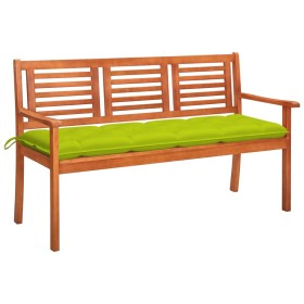 3 seater garden bench solid eucalyptus wood and cushion 150 cm by , garden benches - Ref: Foro24-3061022, Price: 191,43 €, Di...