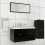 Black engineered wood bathroom furniture set by , Bathroom furniture - Ref: Foro24-3071199, Price: 304,35 €, Discount: %