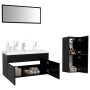 Juego de muebles de baño madera de ingeniería negro de , Muebles de baño - Ref: Foro24-3071469, Precio: 361,39 €, Descuento: %