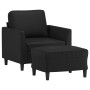 Sillón con taburete cuero sintético negro 60 cm de , Sofás - Ref: Foro24-3201117, Precio: 207,99 €, Descuento: %