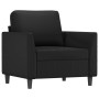 Sillón con taburete cuero sintético negro 60 cm de , Sofás - Ref: Foro24-3201117, Precio: 207,99 €, Descuento: %