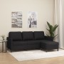 3-seater sofa with black synthetic leather stool 180 cm by , Sofas - Ref: Foro24-3201122, Price: 340,55 €, Discount: %