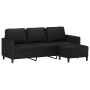 3-seater sofa with black synthetic leather stool 180 cm by , Sofas - Ref: Foro24-3201122, Price: 340,55 €, Discount: %