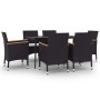 Garden dining set 7 pieces and synthetic rattan and glass cushions by , Garden sets - Ref: Foro24-3099784, Price: 572,99 €, D...